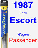 Passenger Wiper Blade for 1987 Ford Escort - Hybrid