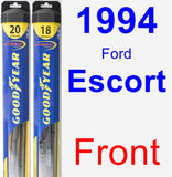 Front Wiper Blade Pack for 1994 Ford Escort - Hybrid