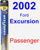 Passenger Wiper Blade for 2002 Ford Excursion - Hybrid