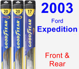 Front & Rear Wiper Blade Pack for 2003 Ford Expedition - Hybrid