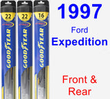 Front & Rear Wiper Blade Pack for 1997 Ford Expedition - Hybrid