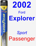 Passenger Wiper Blade for 2002 Ford Explorer - Hybrid