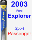 Passenger Wiper Blade for 2003 Ford Explorer - Hybrid