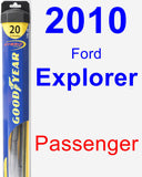 Passenger Wiper Blade for 2010 Ford Explorer - Hybrid