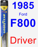 Driver Wiper Blade for 1985 Ford F800 - Hybrid