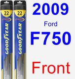 Front Wiper Blade Pack for 2009 Ford F750 - Hybrid