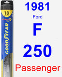 Passenger Wiper Blade for 1981 Ford F-250 - Hybrid