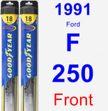 Front Wiper Blade Pack for 1991 Ford F-250 - Hybrid