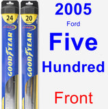 Front Wiper Blade Pack for 2005 Ford Five Hundred - Hybrid