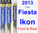 Front & Rear Wiper Blade Pack for 2013 Ford Fiesta Ikon - Hybrid