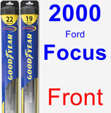 Front Wiper Blade Pack for 2000 Ford Focus - Hybrid