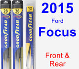 Front & Rear Wiper Blade Pack for 2015 Ford Focus - Hybrid