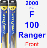 Front Wiper Blade Pack for 2000 Ford F-100 Ranger - Hybrid