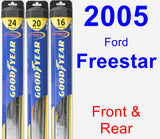 Front & Rear Wiper Blade Pack for 2005 Ford Freestar - Hybrid