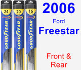 Front & Rear Wiper Blade Pack for 2006 Ford Freestar - Hybrid