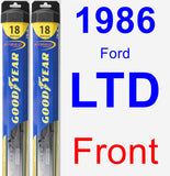 Front Wiper Blade Pack for 1986 Ford LTD - Hybrid