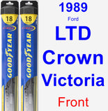 Front Wiper Blade Pack for 1989 Ford LTD Crown Victoria - Hybrid