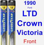 Front Wiper Blade Pack for 1990 Ford LTD Crown Victoria - Hybrid