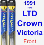 Front Wiper Blade Pack for 1991 Ford LTD Crown Victoria - Hybrid
