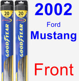 Front Wiper Blade Pack for 2002 Ford Mustang - Hybrid