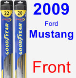 Front Wiper Blade Pack for 2009 Ford Mustang - Hybrid