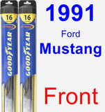 Front Wiper Blade Pack for 1991 Ford Mustang - Hybrid