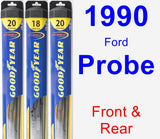 Front & Rear Wiper Blade Pack for 1990 Ford Probe - Hybrid