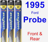 Front & Rear Wiper Blade Pack for 1995 Ford Probe - Hybrid
