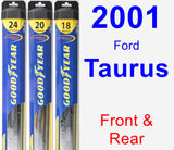 Front & Rear Wiper Blade Pack for 2001 Ford Taurus - Hybrid
