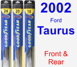 Front & Rear Wiper Blade Pack for 2002 Ford Taurus - Hybrid