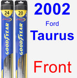 Front Wiper Blade Pack for 2002 Ford Taurus - Hybrid