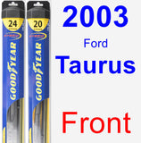 Front Wiper Blade Pack for 2003 Ford Taurus - Hybrid