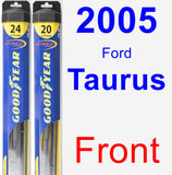 Front Wiper Blade Pack for 2005 Ford Taurus - Hybrid