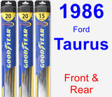 Front & Rear Wiper Blade Pack for 1986 Ford Taurus - Hybrid