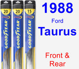 Front & Rear Wiper Blade Pack for 1988 Ford Taurus - Hybrid
