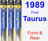 Front & Rear Wiper Blade Pack for 1989 Ford Taurus - Hybrid