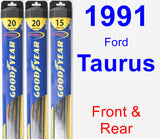 Front & Rear Wiper Blade Pack for 1991 Ford Taurus - Hybrid