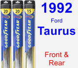 Front & Rear Wiper Blade Pack for 1992 Ford Taurus - Hybrid