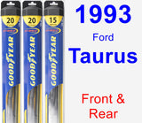 Front & Rear Wiper Blade Pack for 1993 Ford Taurus - Hybrid