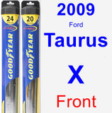 Front Wiper Blade Pack for 2009 Ford Taurus X - Hybrid