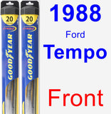 Front Wiper Blade Pack for 1988 Ford Tempo - Hybrid