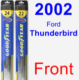 Front Wiper Blade Pack for 2002 Ford Thunderbird - Hybrid