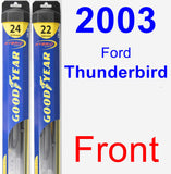 Front Wiper Blade Pack for 2003 Ford Thunderbird - Hybrid