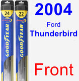 Front Wiper Blade Pack for 2004 Ford Thunderbird - Hybrid