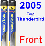 Front Wiper Blade Pack for 2005 Ford Thunderbird - Hybrid