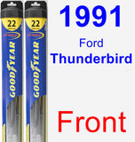 Front Wiper Blade Pack for 1991 Ford Thunderbird - Hybrid