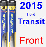 Front Wiper Blade Pack for 2015 Ford Transit - Hybrid