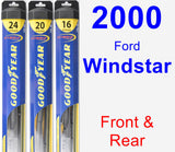 Front & Rear Wiper Blade Pack for 2000 Ford Windstar - Hybrid