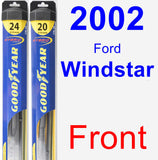 Front Wiper Blade Pack for 2002 Ford Windstar - Hybrid