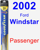 Passenger Wiper Blade for 2002 Ford Windstar - Hybrid